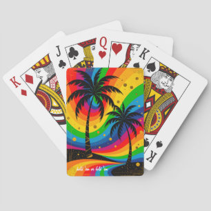 Jeu De Cartes Vibes de South Beach - Palmiers Rétro Colorés
