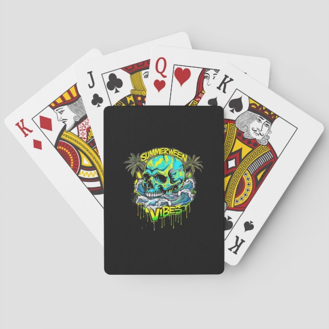 Jeu De Cartes Vibes de Summerween Horreur Esthétique de Plage (dos)