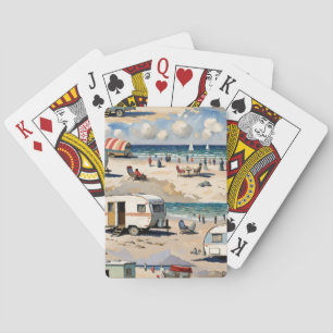 Jeu De Cartes Vibes d'été, Caravane Vintage sur la plage