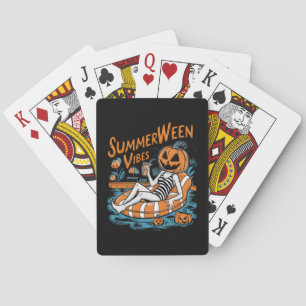 Jeu De Cartes Vibes d'été Éffrayant Citrouille d'été mignonne