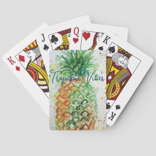 Jeu De Cartes Vibes tropicales de la plage de fruits d'ananas ja (dos)