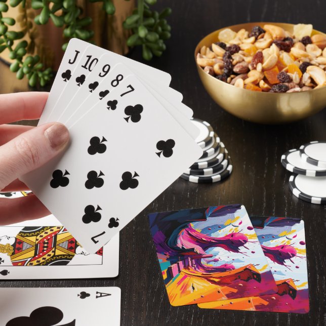 Jeu De Cartes Vibrant Abstract Fantasy Landscape (In Situ)