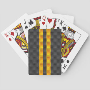 Jeu De Cartes Vibrant Yellow Racing Stripes Carbon Fiber Style