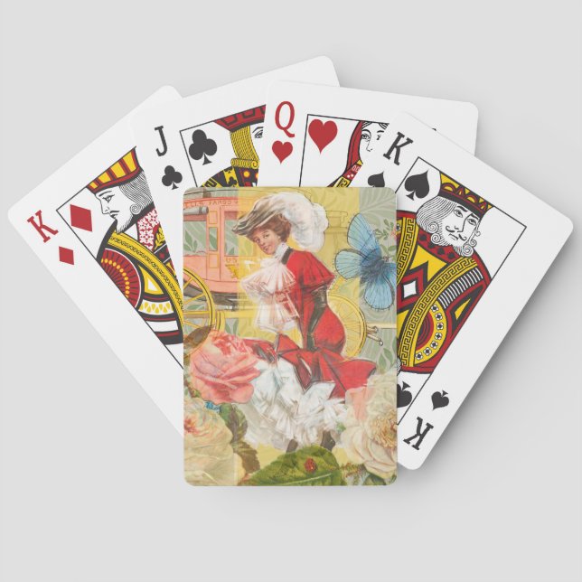 Jeu De Cartes Victorian Lady Woman Fun Carriage (dos)