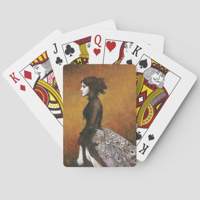 Jeu De Cartes Victorian Peacock Girl Jouer des cartes (dos)
