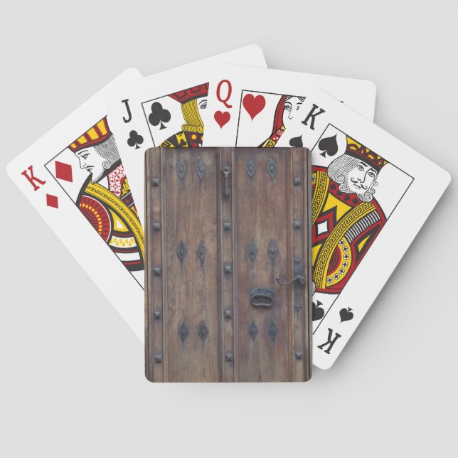 Jeu De Cartes Vielle porte espagnole en bois avec boulons (dos)