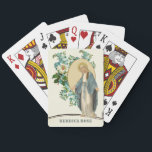 Jeu De Cartes Vierge Marie Dame de grâce catholique<br><div class="desc">C'est une belle image de la Sainte Vierge Marie,  Notre-Dame de Grâce aux fleurs.  La bannière a une place pour le texte et la police t de votre choix en utilisant notre modèle facile.</div>