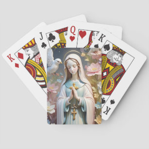 Jeu De Cartes Vierge Marie jouant aux cartes, aux cartes de poke