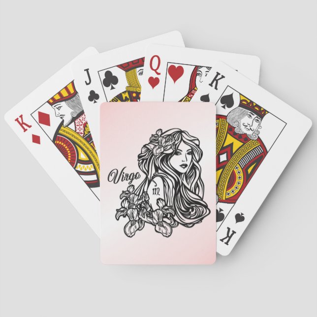 Jeu De Cartes Vierge Vierge Zodiaque Rose (dos)