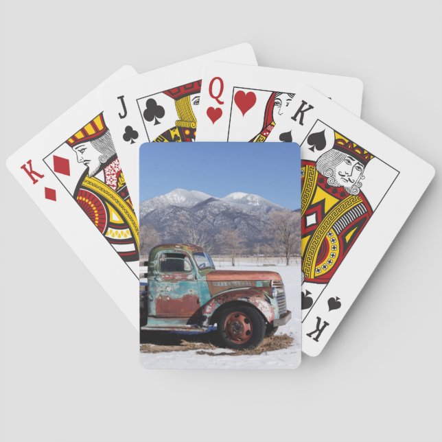 Jeu De Cartes Vieux camion assis dans le champ (dos)