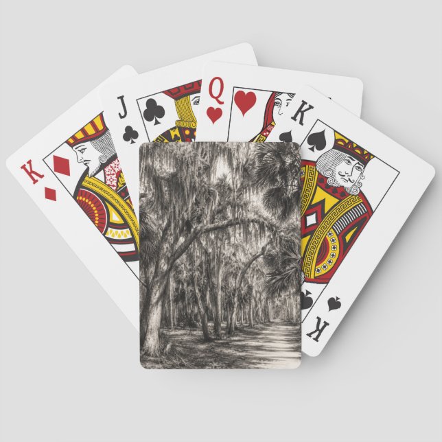 Jeu De Cartes Vieux chêne de Floride Graphite Hammock Sketch | R (dos)