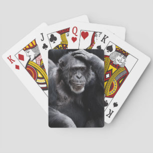 Jeu De Cartes Vieux Chimpanzé jouer aux cartes