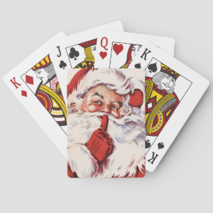 Jeu De Cartes Vieux Père Noël gai vintage Shhh