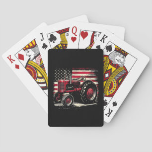 Jeu De Cartes Vieux tracteur Farmall Cub Drapeau américain Patri