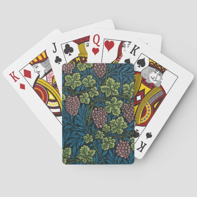 Jeu De Cartes Vignes avec grappes de raisins roses (dos)