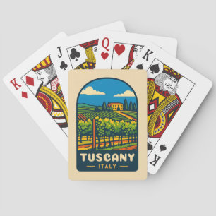 Jeu De Cartes Vignoble de Toscane Vintage voyage rétro Italie