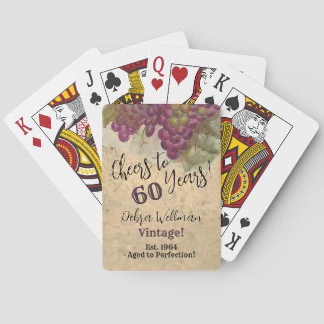 Jeu De Cartes Vignoble Joyeux Anniversaire 60 Ans Sur Mesure (dos)