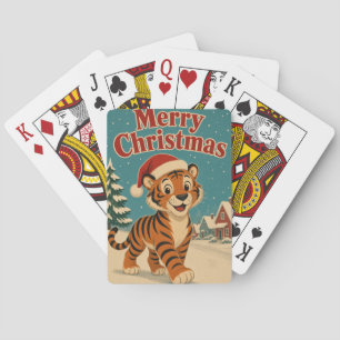 Jeu De Cartes Village animalier de Noël au tigre enneigé