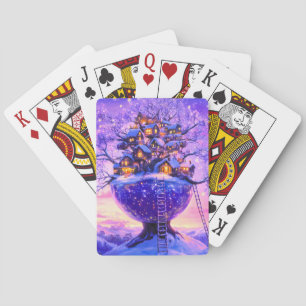 Jeu De Cartes Village enneigé de l'hiver fantastique