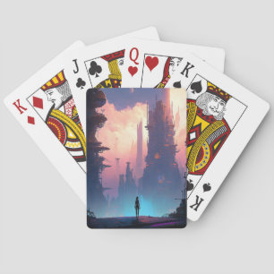 Jeu De Cartes Ville futuriste de science-fiction