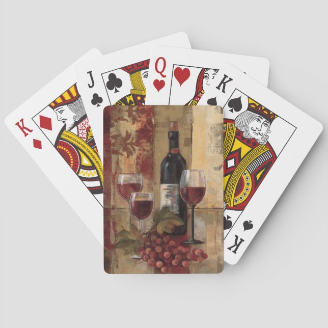 Jeu De Cartes Vin bouteille et verres à vin (dos)