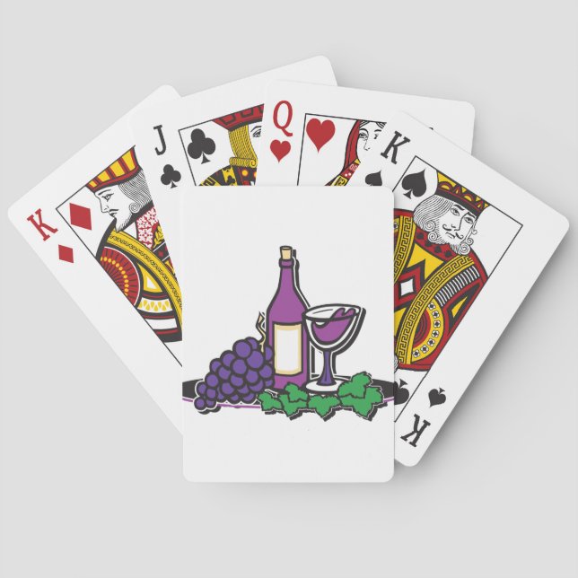 Jeu De Cartes Vin rouge et raisins pourpres (dos)