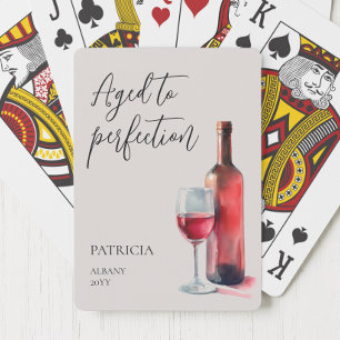 Jeu De Cartes Vin Rouge Personnalisé Vieilli à la Perfection pou