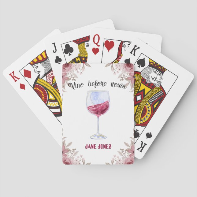 Jeu De Cartes Vino avant annonce marron et douche nuptiale rose (dos)