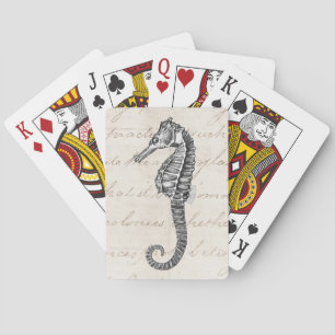 Jeu De Cartes Vintage 1800s Hawaiian Sea Horse Illustration