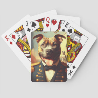 Jeu De Cartes Vintage American Pit Bull Terrier Peinture