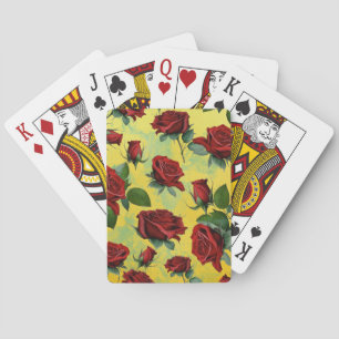 Jeu De Cartes Vintage Antique Romantique Roses Rouges Romantique