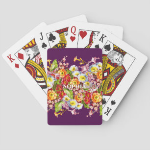 Jeu De Cartes Vintage Art Floral Motif Fleurs de printemps Primr