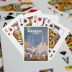 Jeu De Cartes Vintage Bahamas Travel Art, Fly Nassau par Clipper