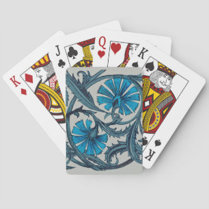 Jeu De Cartes vintage blue antiflower graphic