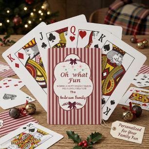 Jeu De Cartes Vintage Bourgogne Rayure Vacances oh quelle joie