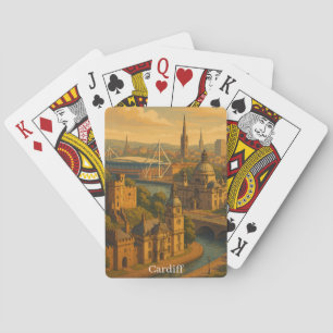 Jeu De Cartes Vintage Cardiff Wales UK Retro Art