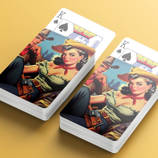 Jeu De Cartes Vintage Cowboy et Cowgirl (Créateur téléchargé)