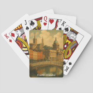 Jeu De Cartes Vintage Dublin Travel Retro Ireland City Artwork