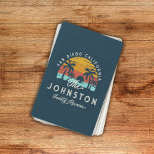 Vintage Famille Réunion Rétro Sunset Beach Palmier