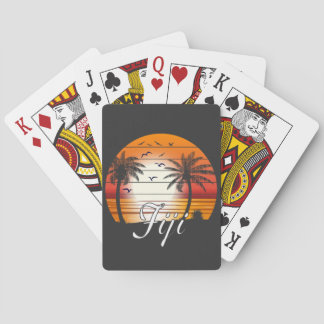 Jeu De Cartes Vintage Fiji Palm Trees Summer Beach