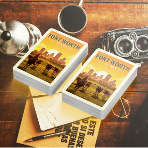 Jeu De Cartes Vintage Fort Worth Texas