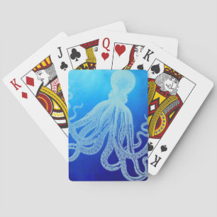 Jeu De Cartes Vintage Giant Octopus in Deep Blue Ocean