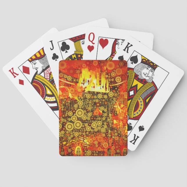 Jeu De Cartes Vintage Gold Fire Abstrait (dos)