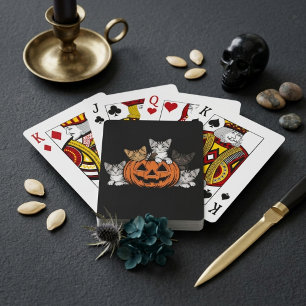 Jeu De Cartes Vintage Halloween Chats Jack O Lantern Rétro des a
