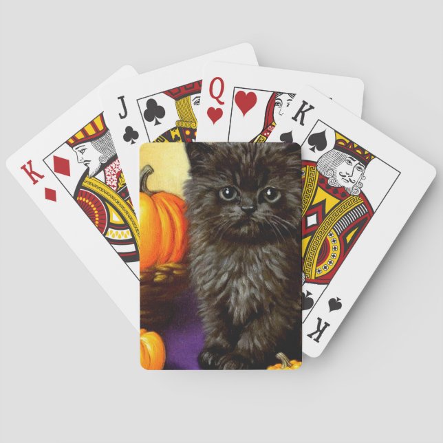 Jeu De Cartes Vintage Halloween Kitten (dos)
