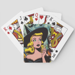 Jeu De Cartes Vintage Halloween Witch Comics