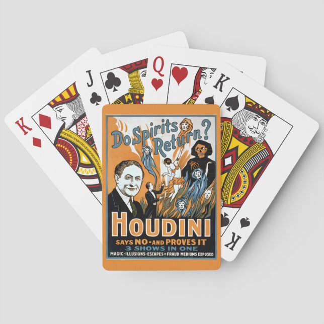 Jeu De Cartes Vintage Harry Houdini Publicité (dos)