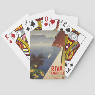 Jeu De Cartes Vintage Lake Garda Riva Torbole Italy Tourism