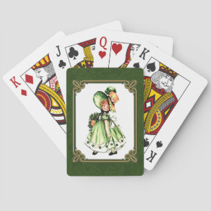 Jeu De Cartes Vintage Little Irish Girl St. Patrick's Day Cadeau