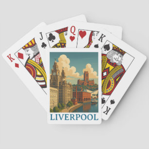 Jeu De Cartes Vintage Liverpool England Travel City View
